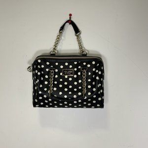 Betset Johnson New York polka dot purse, black with white dots